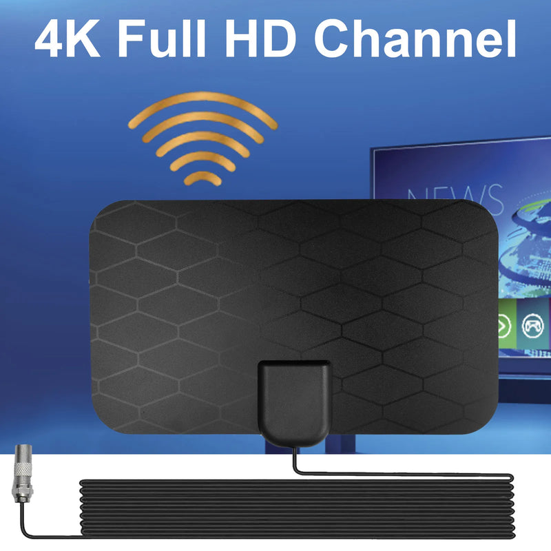Antena HDTV autônoma, 4K, DVB-T2, Freeview, Isdb-Tb, transmissão de canal local, 1500 milhas!