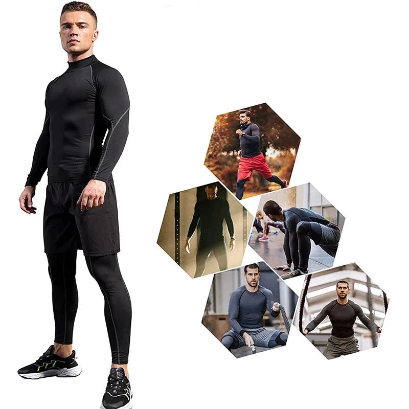 Camisa manga longa fitness masculina, secagem rápida para academia e treino!