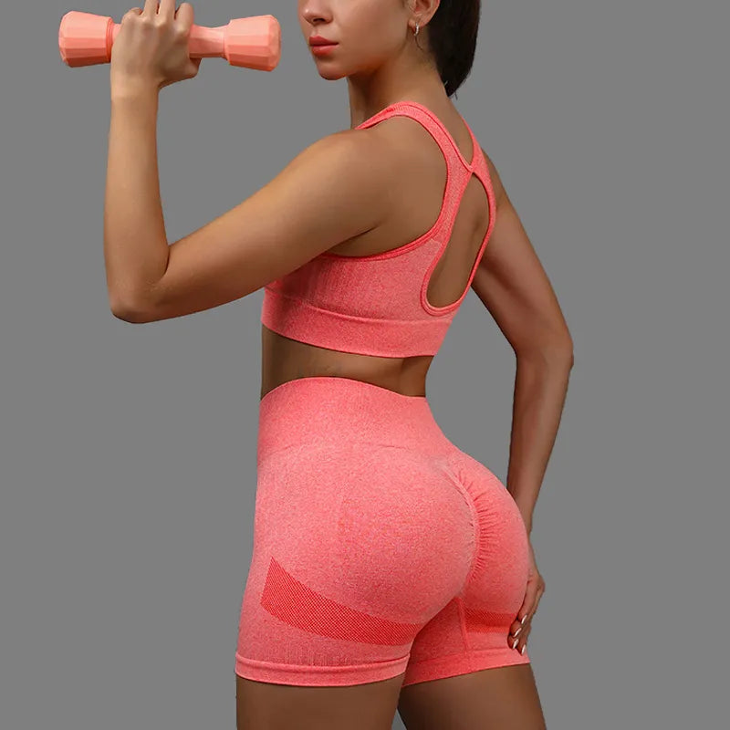 Conjunto Fitness com sutiã esportivo e shots de leggings feminino!